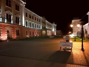 Illuminated city at night