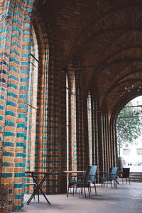 Empty chairs in building