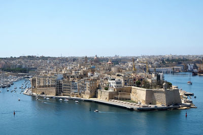 Aerial view of city at waterfront