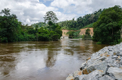 Scenic view of river against sky