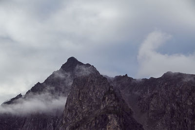 Low angle view of mountain against sky