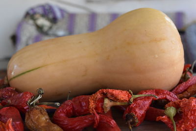 Close-up of fruits in plate