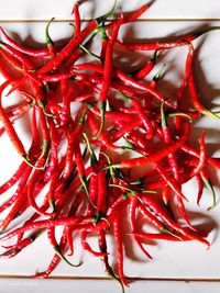 Close-up of red chili peppers