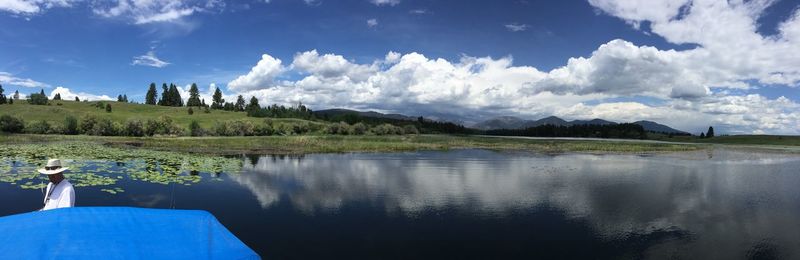 Panoramic view of lake against sky