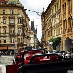 Cars on street in city