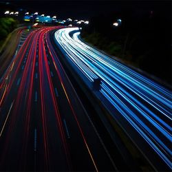 Light trails at night