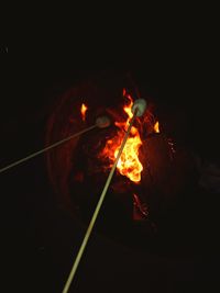 Close-up of bonfire at night