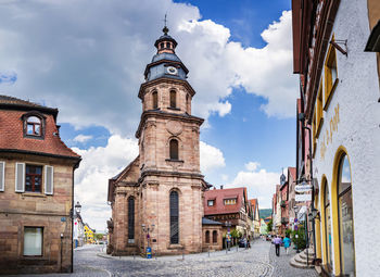 Panoramic view of buildings against sky in city