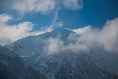 Low angle view of mountains against sky