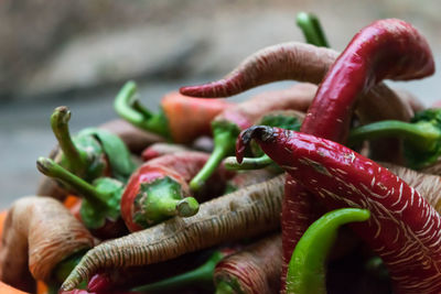 Close-up of chili peppers