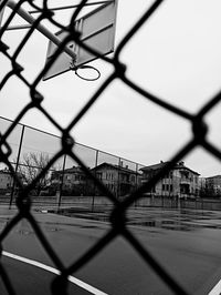 Chainlink fence against sky