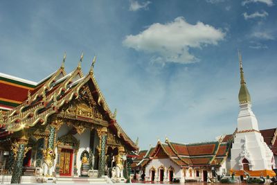 Low angle view of temple against sky