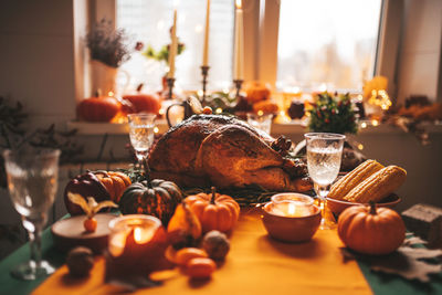Close-up of food on table