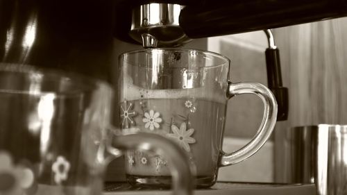 Close-up of coffee cup on table