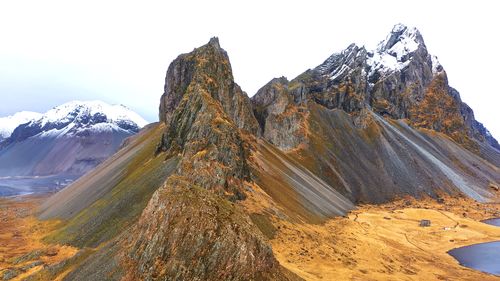 Scenic view of mountains against clear sky