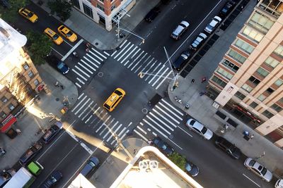 High angle view of traffic on road