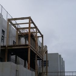 Low angle view of building against clear sky