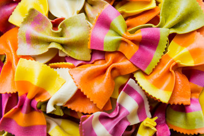 Full frame shot of colorful bow tie pasta