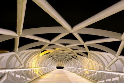 Illuminated corridor of building