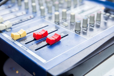 Close-up of computer keyboard on table