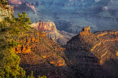 Aerial view of rock formations