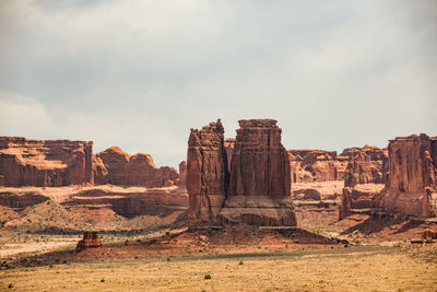 View of rock formations against sky