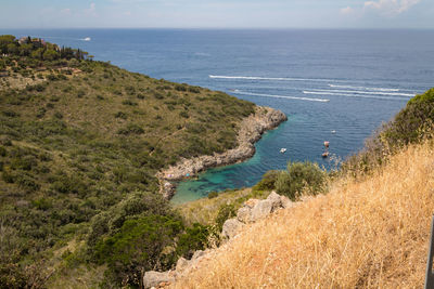 High angle view of sea against sky