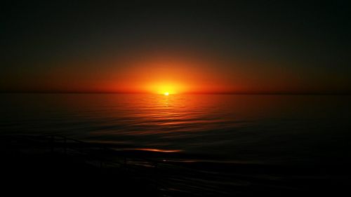 Scenic view of sea at sunset