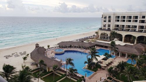 High angle view of swimming pool