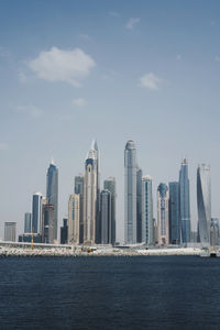 View on skyscraper buildings in dubai marina