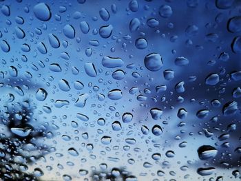 Full frame shot of wet glass window