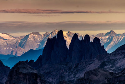 Scenic view of dolomites against sky