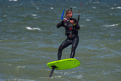 Man scuba diving in sea