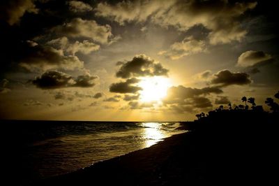 Scenic view of sea at sunset