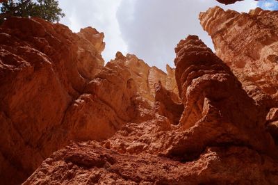 Low angle view of rock formation against sky, bryce canyon 