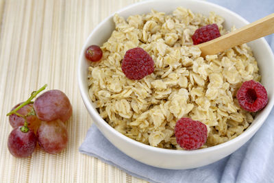 Close-up of breakfast served in bowl