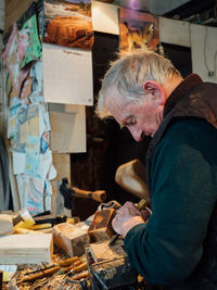 Man working at shop