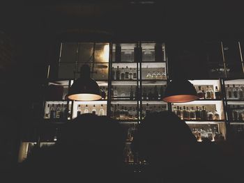 Illuminated lights at night