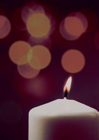 Close-up of lit candles