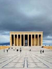 View of people in front of historical monument