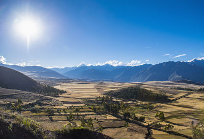 Scenic shot of the sacred valley of the incas in peru