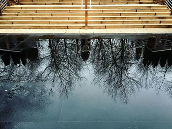 Reflection of built structure in water
