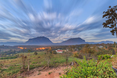 Scenic view of field against sky