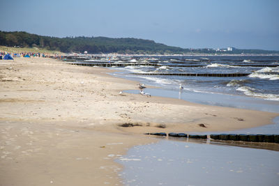 Scenic view of beach against sky