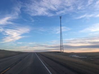 Road against sky during sunset