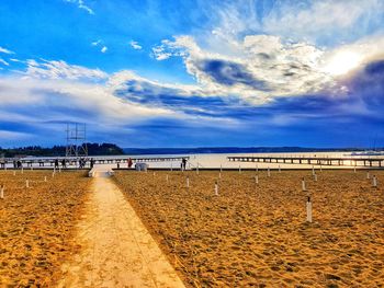 Scenic view of beach against sky