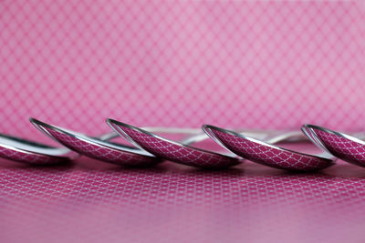 Close-up of pink petals on table