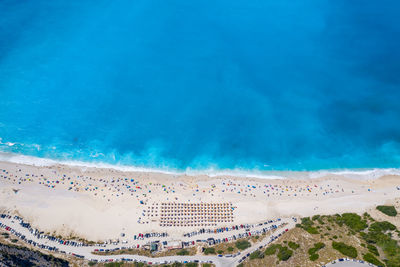 High angle view of people on swimming pool