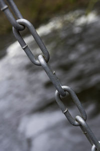 Close-up of chain against blurred background