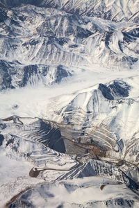 Scenic view of snow covered mountains